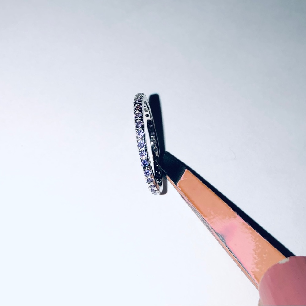 Solid 925 Sterling Silver Amethyst Cz Ring - image 4